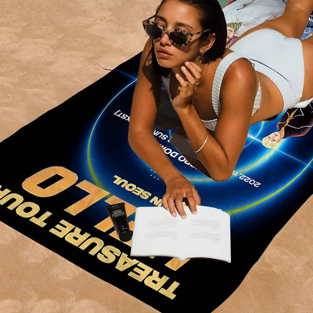 Kpop GROUP T-TREASURE Microfiber Printed Beach Towel Mountain Climbing Yoga Beach Swimming Running Absorbent Soft Towel