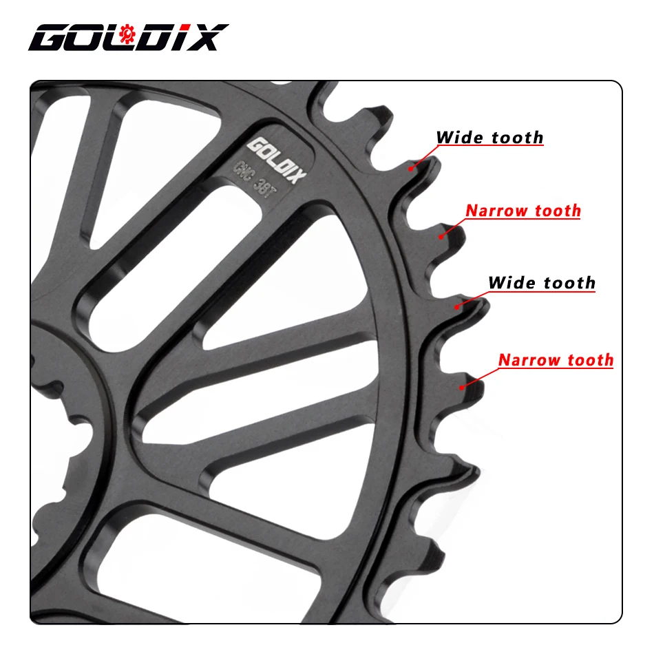 GOLDIX Ultralight CNC Chainring 32T-48T Direct Mount Crank Sprocket MTB/Road Bike Crank for Direct Mount 3 Bolt