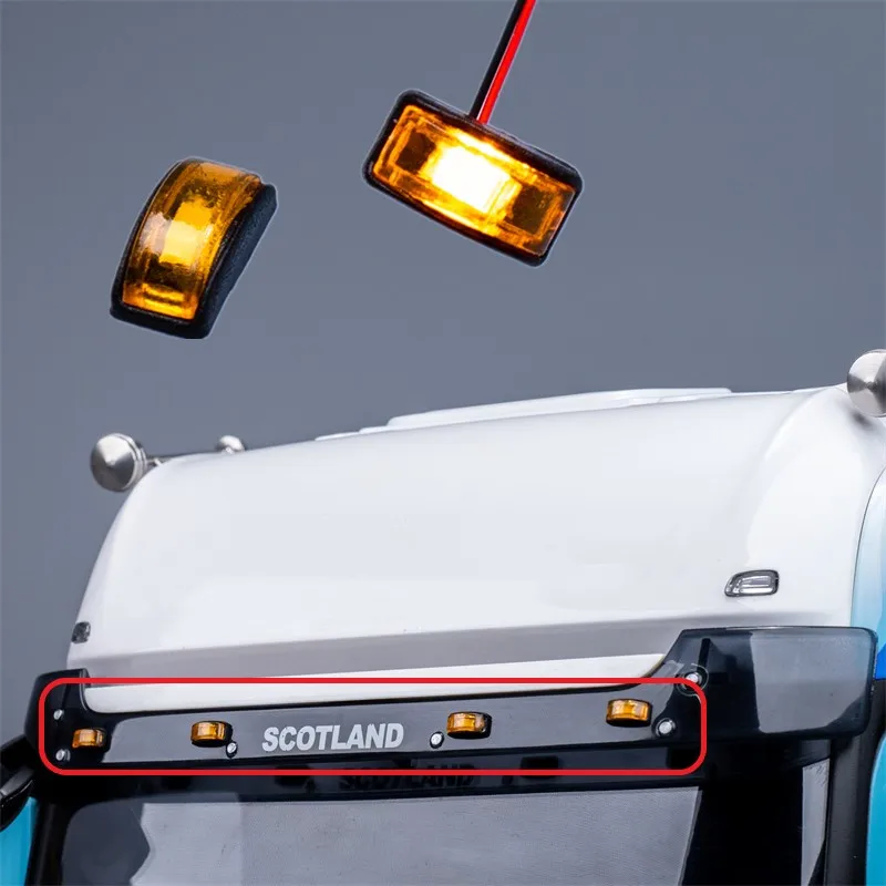 

LED Sun Visor Light Wheel Eyebrow Width Lights Warning Lamp for 1/14 Tamiya RC Truck Scania 770S Actros 3363 Volvo MAN Car Parts