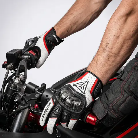 Motowolf Summer Genuine Leather Carbon Motorcycle Gloves Motocross MX Riding gp Protection Bikers Motobiker Glove Accessories