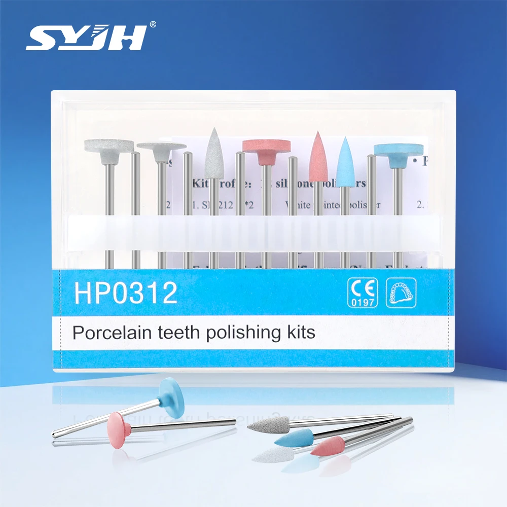 

SYJH 12 шт./кор. стоматологические фарфоровые наборы для полировки зубов, набор стоматологических композитных смол, силиконовые одноразовые полировки, стоматологические инструменты