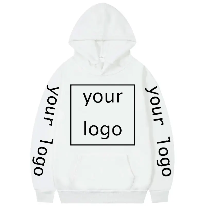 2025 Private Customized Yours LOGO Graphic Print Hoodie Fashion Casual Hooded Sweatshirt Men Women High Quality Fleece Pullovers