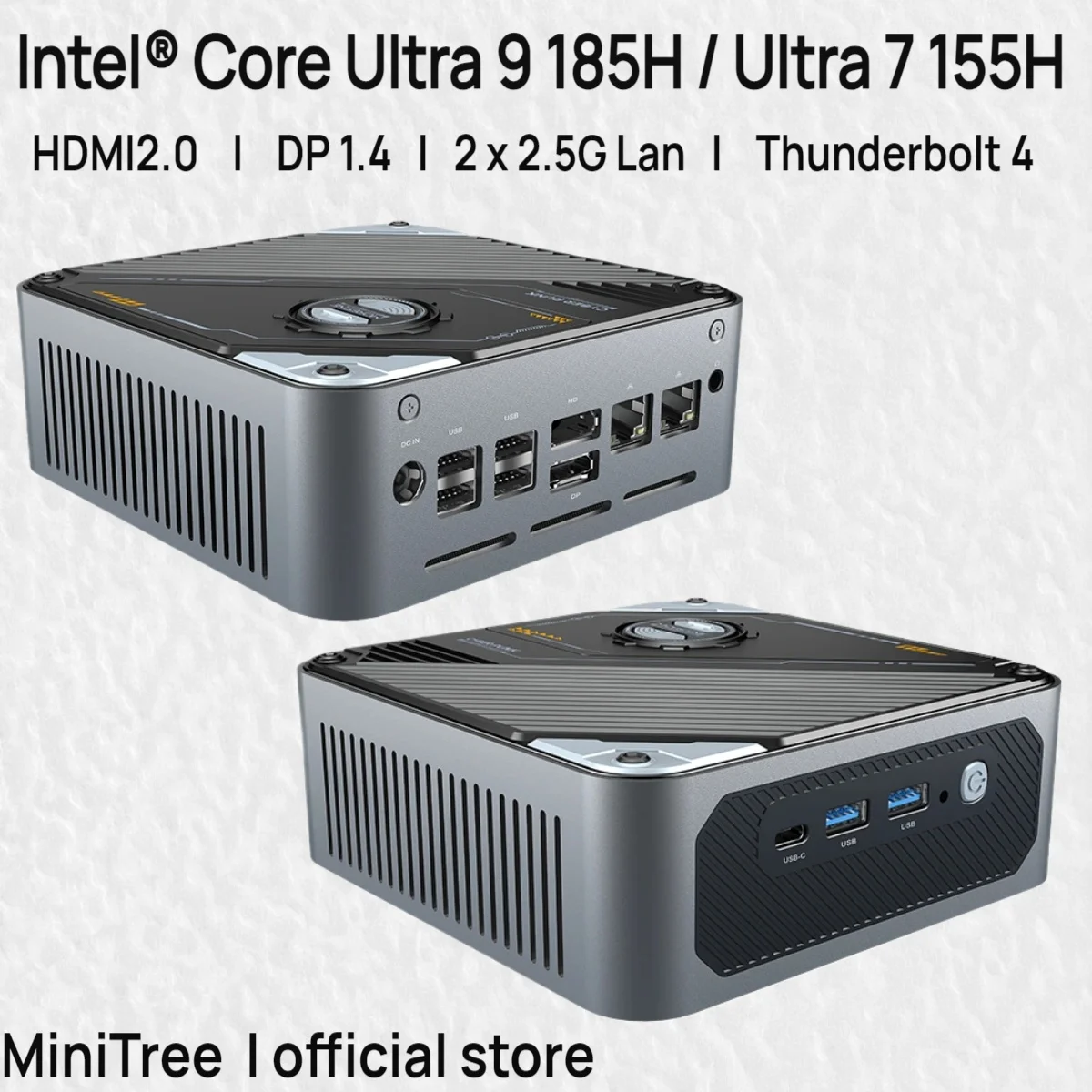 Intel Ultra 9 185H Gaming Mini PC 16 Cores for Al Intelligence Windows11 Pro Gamer Desktop Mini Computer Thunderbolt 4 Dual 2.5G