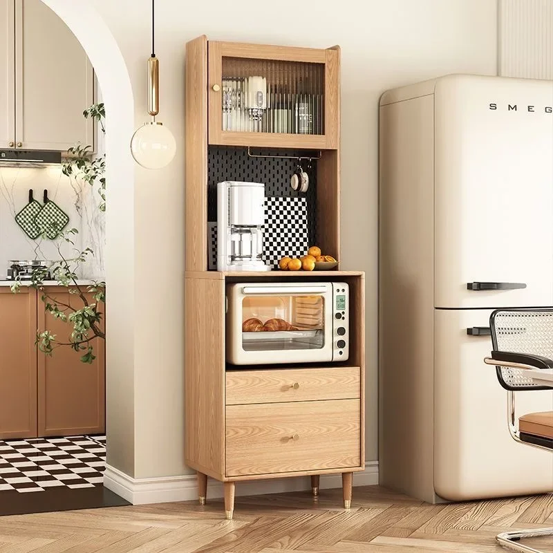 Wooden Kitchen Pantry Storage Cabinet, Freestanding Hutch Cabinet Storage Doors & Shelves, Buffet Sideboard, Console Table