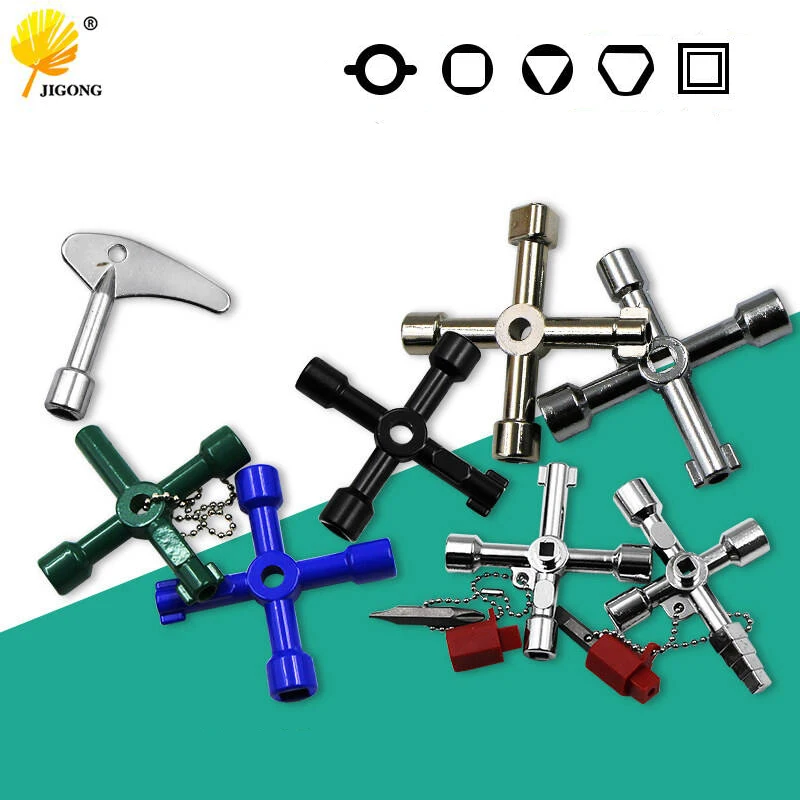 Multifunction 4 Ways Universal Triangle Wrench Key Plumber Keys Triangle For Gas Electric Meter Cabinets Bleed Radiators