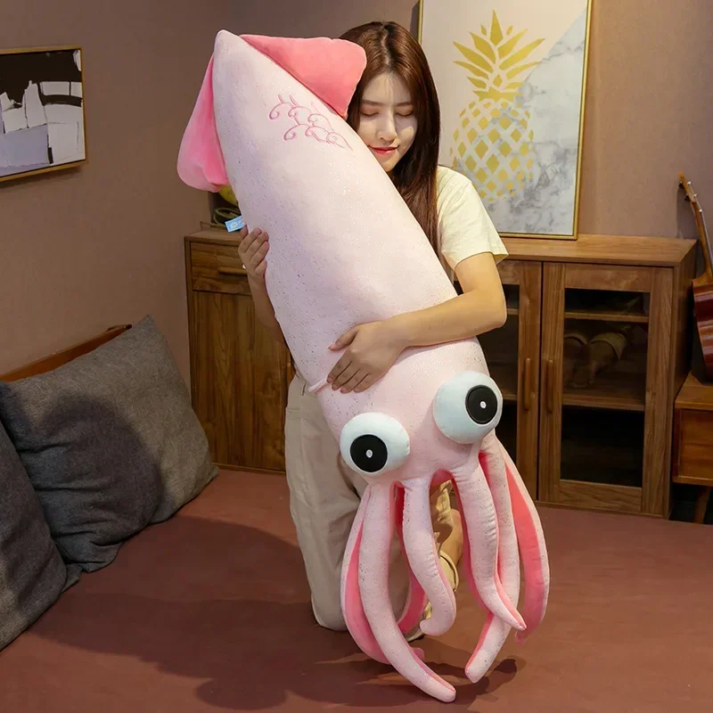 Big size 130cm Simulation animal Squid Cuttlefish Octopus stuffed plush toy Marine life doll Car Sofa Bed Sleep Hold pillow gift