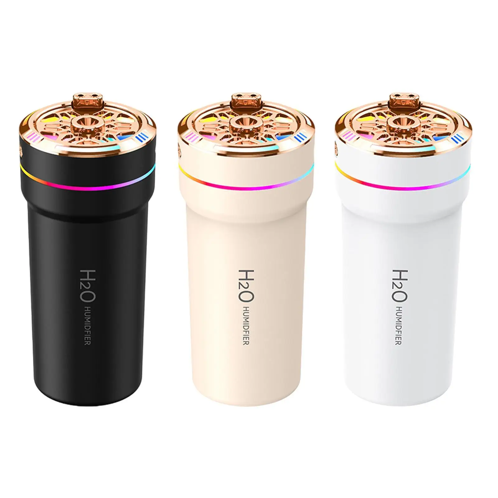 Schnur loser Smart Car Luftbe feuchter mit ätherischen Ölen 7,2x16cm für Desktop-Multifunktions-USB-Akku 300ml mit bunten Lichtern