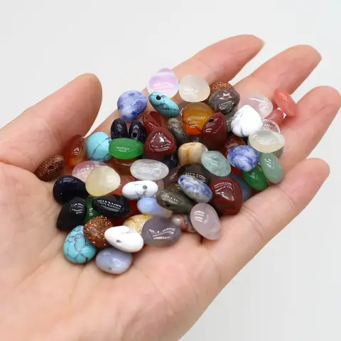 10/20pcs 천연 돌 크리스탈 느슨한 구슬 10X12mm 물방울 모양 스페이서 비즈 보석 만들기 DIY 목걸이 액세서리