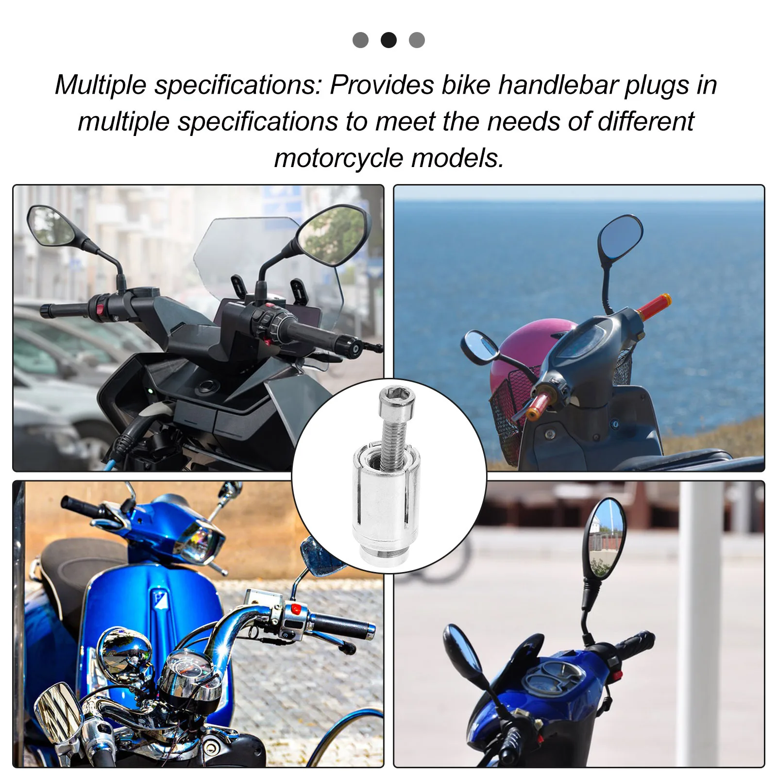 

Motorcycle Handlebar Plugs Universal Fit Durable End Caps For Electric Vehicle Bar Ends Precision Machined Tail Screw