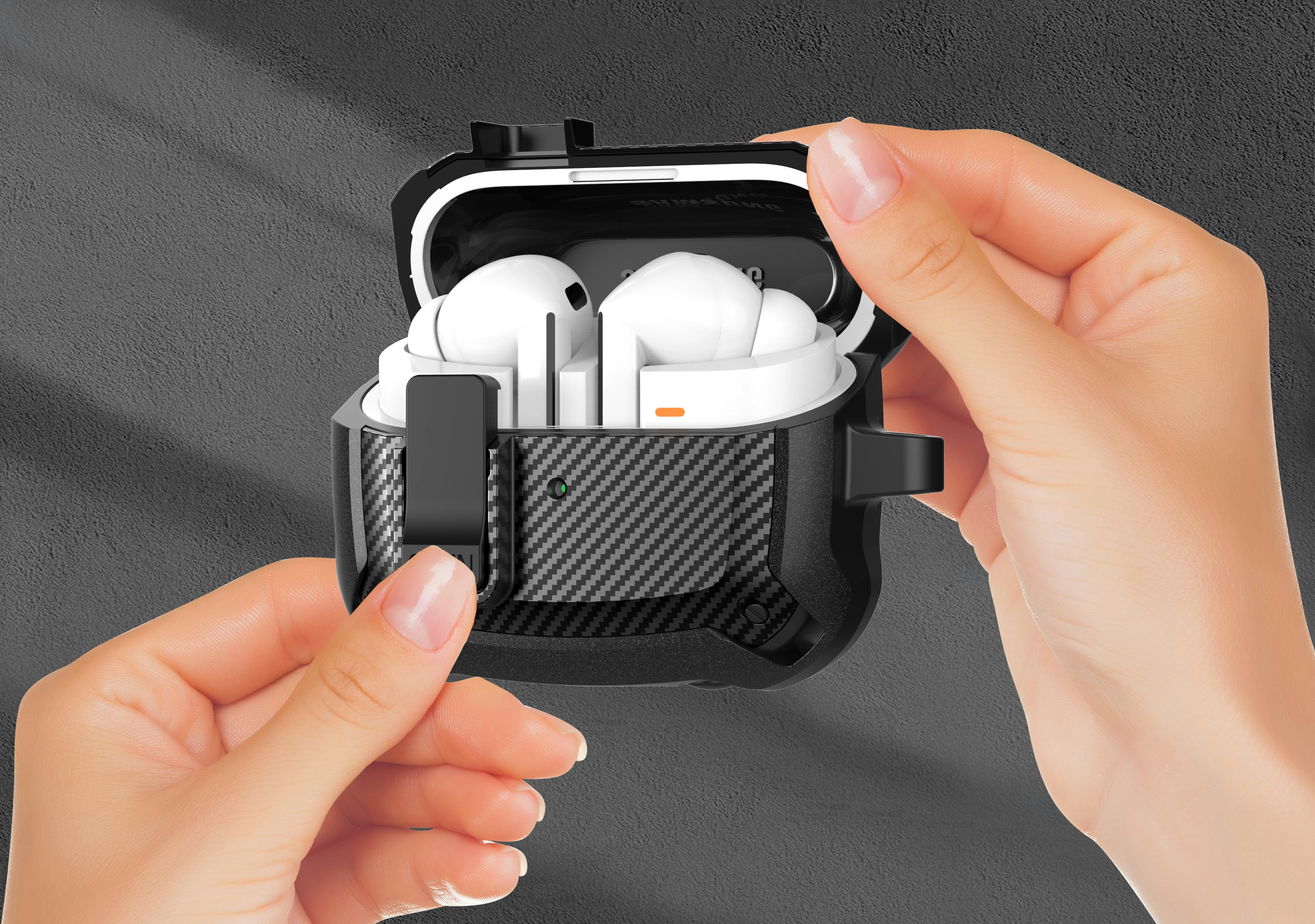 

Suitable for Samsung Galaxy Buds3/Buds3 Pro Protective Cover Switch Bumblebee Carbon Fiber Pattern Headphone Case