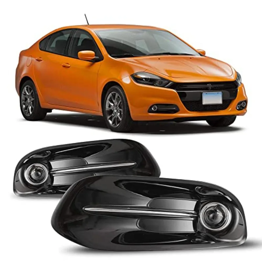

Fog Lights Compatible with 2013 2014 2015 2016 Dodge Dart for Enhanced Night Driving Projector Type with Integrated Switch and