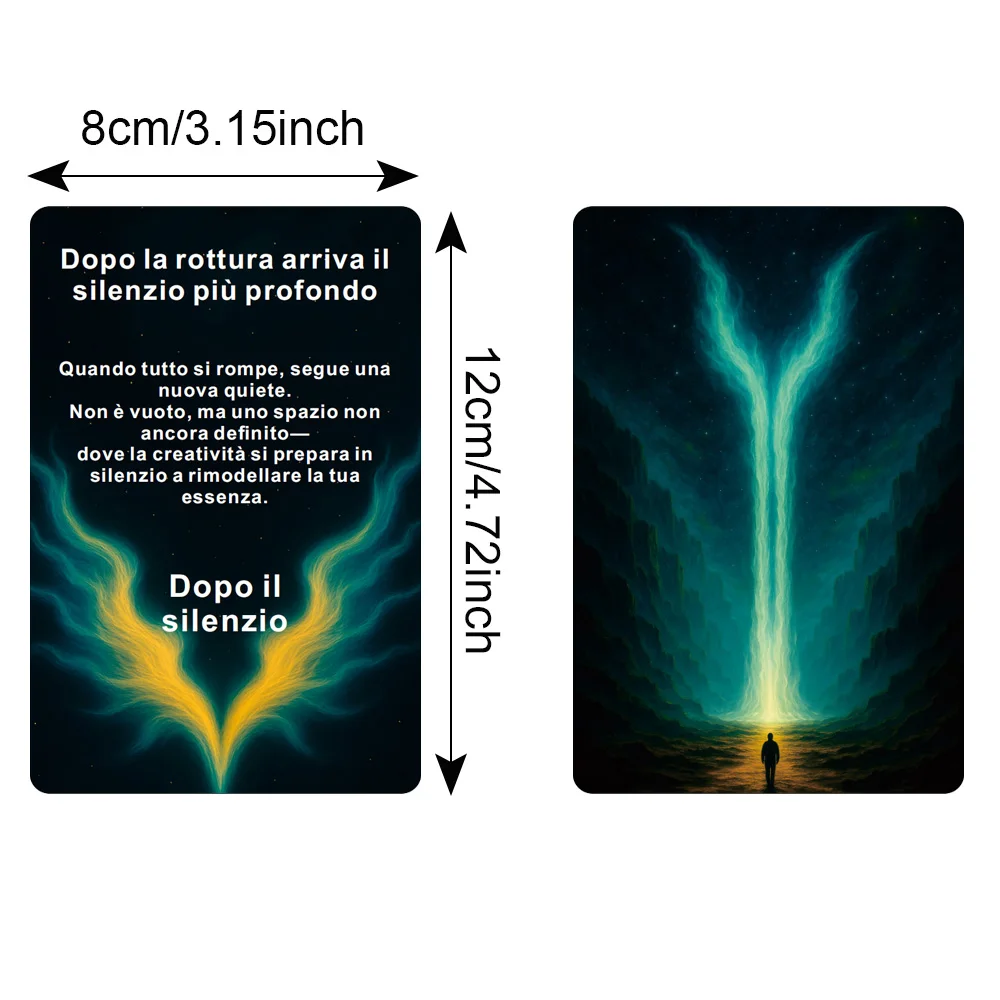 Italian Oracle Cards, Message from the Universe Oracle Deck, Daily Reflection and Inner Clarity, 12x8cm, 48-cards