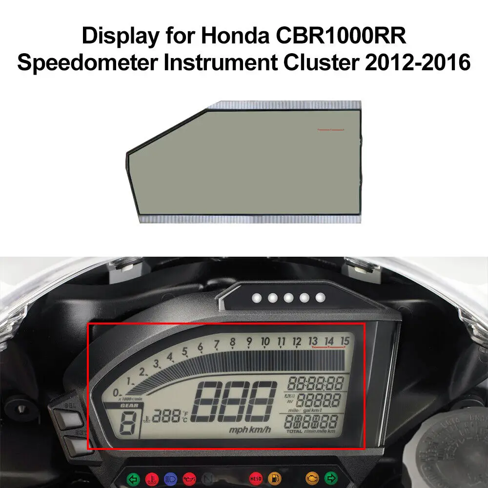 LCD Display for Honda CBR1000RR Speedometer Instrument Cluster 2012-2016