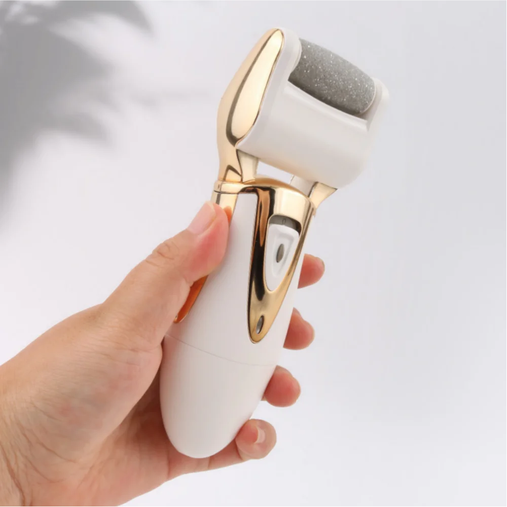 Waterproof Electric Pedicure Foot Grinder Portable Foot File Callus Dead‑Skin Remover with Fine & Coarse Sanding Roller Heads