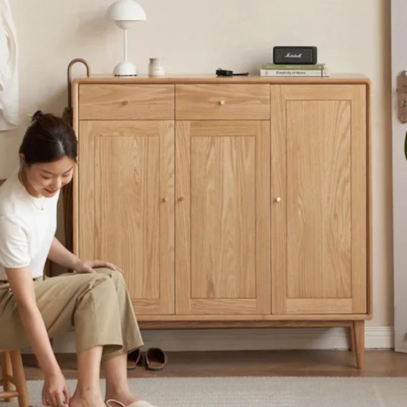 شقة رخيصة رف الأحذية غرفة المعيشة خشبية خارج الموضة خزائن الأحذية الرخيصة توفير المساحة الطابق Archivadores ديكور المنزل #3