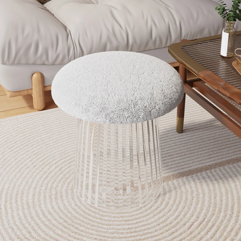 Creative Mushroom Stool, Nordic Furniture, Acrylic Round Stool, Living Room Sofa Footstool, Bedroom Dressing Stool, Mobile Chair