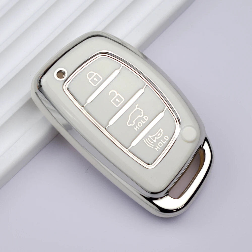 موضة بولي TPU غطاء مفتاح السيارة المفاتيح لشركة هيونداي Ix35 Ix45 I10 I30 I40 توكسون سانتا في رينا سوناتا إلنترا كريتا 4 زر مفتاح القضية