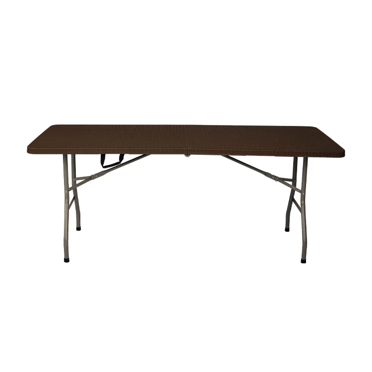 Simple wooden patterned plastic desk and beer bench folding table with chairs