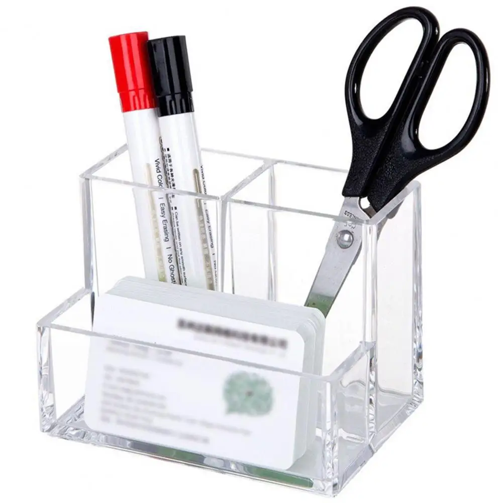 منظم مكتب متعدد الاستخدامات مع 3 مقصورات ، قرطاسية للمكتب ، أقلام ، مكياج ، فرش ، ملحقات الحمام