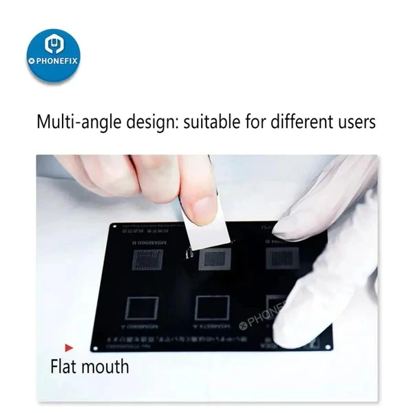 Qianli iShuriken T0.2mm Metal Tin Spatula Flat Oblique Knife Scraping Blade for Phone CPU Glue Removal BGA plant tin net repair