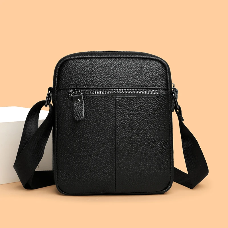 

High-End Leather Men's Casual Busin Bag oulder Bags Single Leather Cowhide Slit Soft ell oulder Crossbody Bag сумка SAC