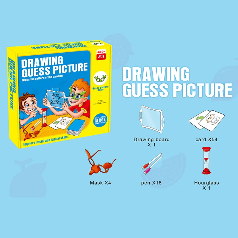 Drawing Guess Picture Party Games Toys Brain Power Battle Mulitplayer Parent-child Interactive Board Games Toys for Kids