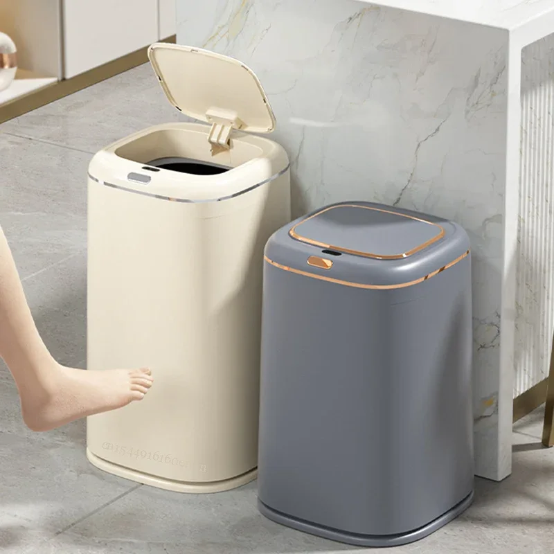 35/40L Garbage Bin Household Living Room Smart Induction Trash Can Kitchen Bedroom Contact-Free Large-Capacity Trash Can