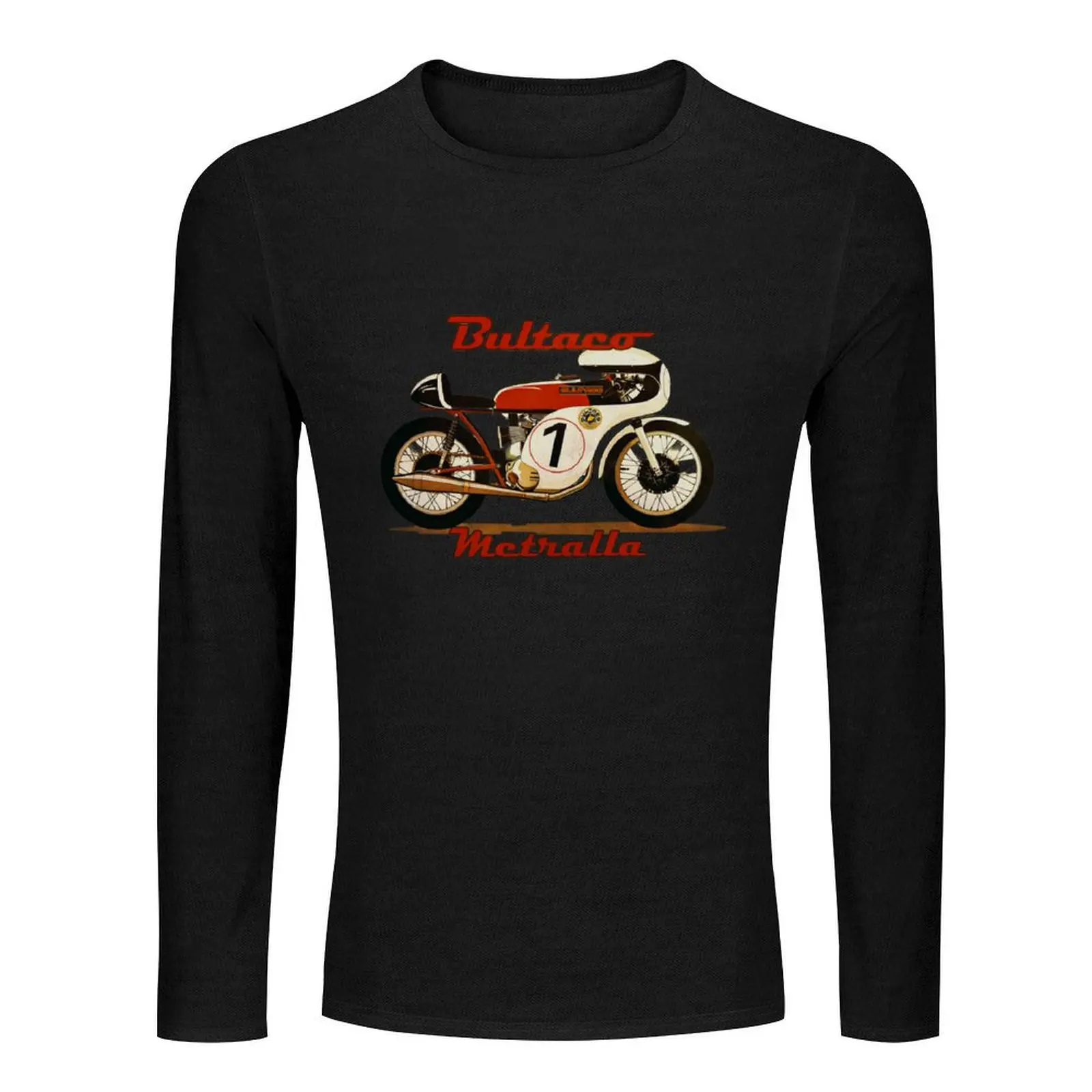 Bultaco Motorcycle Metralla Long T-Shirt anime big and tall t shirts for men