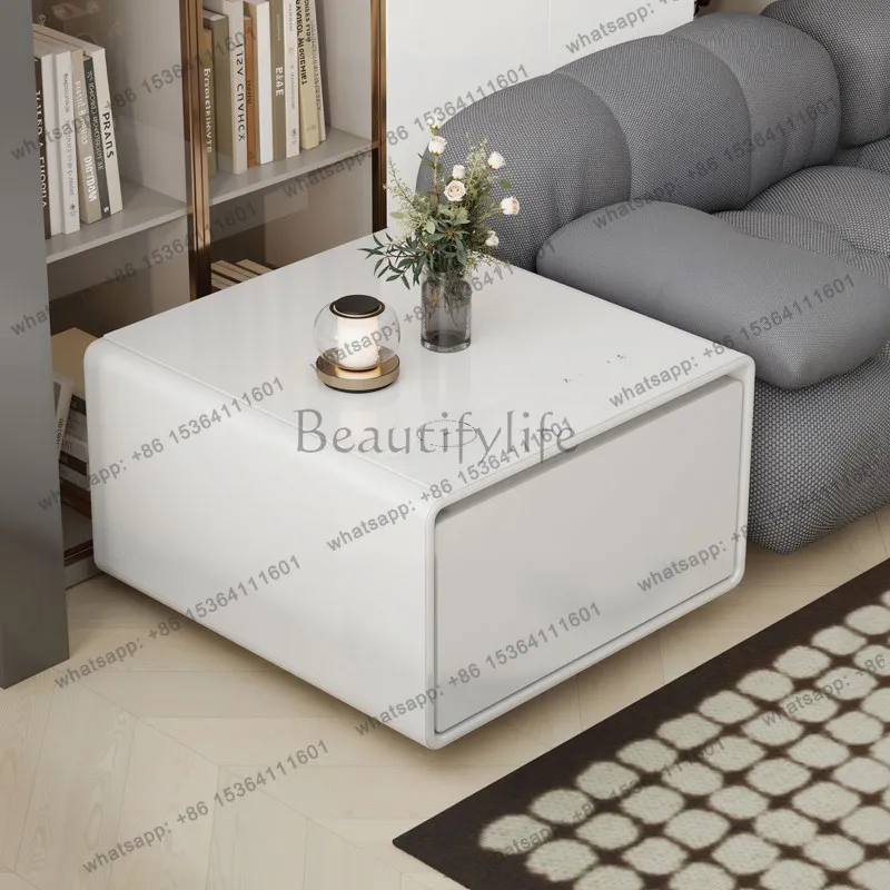 Modern simple light luxury smart refrigerator coffee table refrigerated fast charging bluetooth speaker