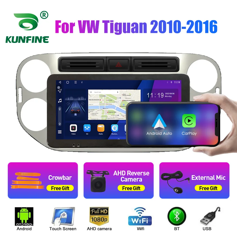 Car Radio For Tiguan 2010-2015 Octa Core Android 10.0 Car DVD GPS Navigation Player Deckless Car Stereo Headunit Radio