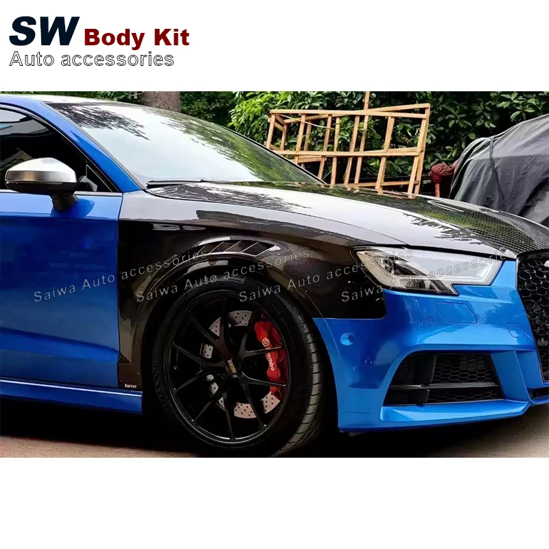 Carbon Fiber KB Style Fenders For Audi A3 S3  Upgrade Car Side Vent Air Flow Fender Intake Body Kit