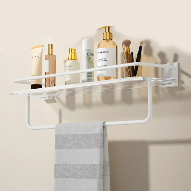 

30cm Bathroom Storage Rack - Nordic Simple Acrylic Shelf No Punching Wall Mounted Organizer for Sink and Mirror New Arrivals