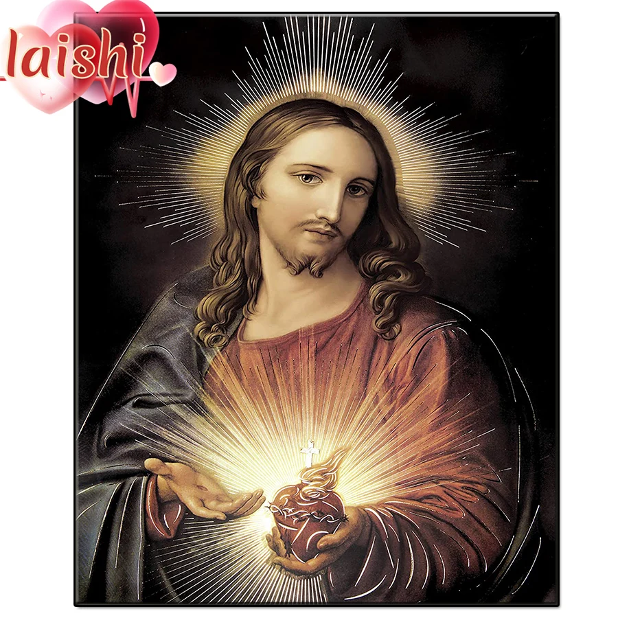 Religious art, jesus, sacred heart Diamond Painting Cross Stitch Mosaic Diamond Embroidery Full Square Rhinestone Home Decor