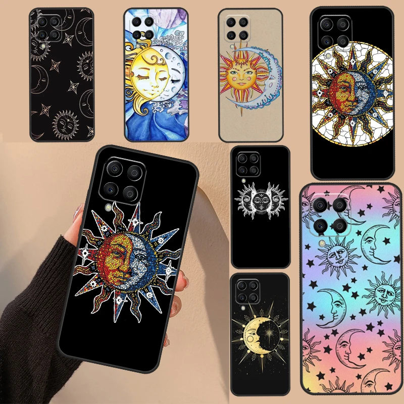 Celestial Mosaic Sun Moon Case For Samsung Galaxy M12 M13 M14 M22 M32 M52 M11 M21 M31 M51 M33 M53 M20 M54 M34 Coque