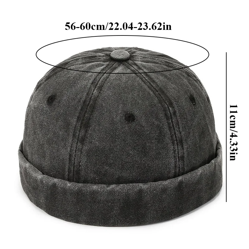 New Brimless Men Hat Docker Hat Beanie Sailor Hats Cap Cotton Breathable Spring Autumn hat Retro Adjustable Women Hip Hop Hat