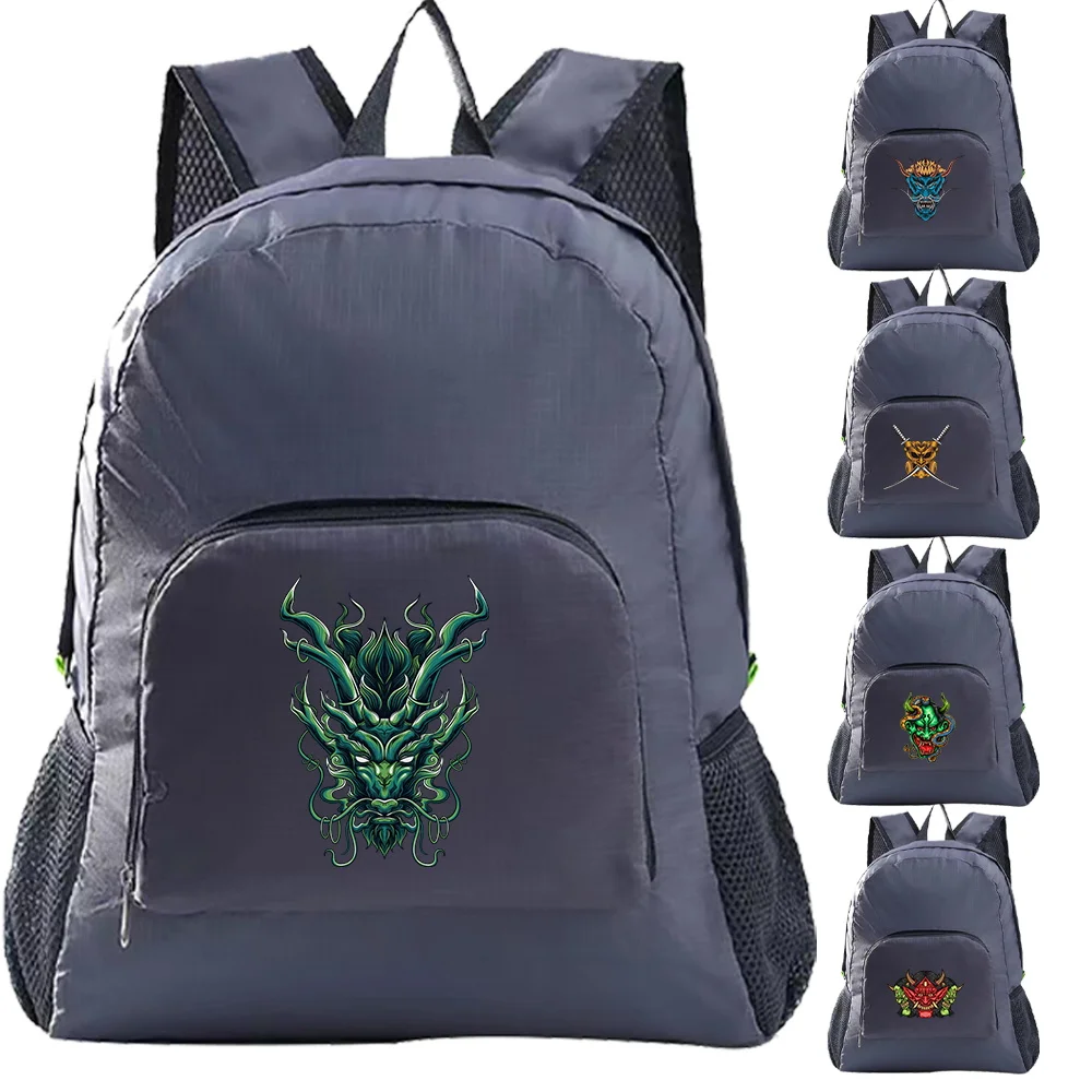 Foldable Backpack Monster Printed Outdoor Bag Sports Multifunctional Backpack Men Camping Bag Lightweight Women Travel Organizer