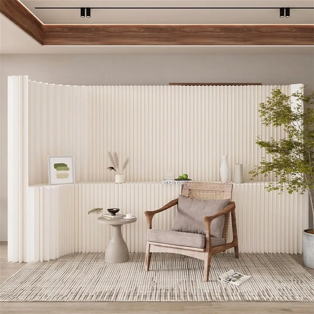 

Складные бумажные перегородки для зонирования помещений, портативные перегородки для обеспечения приватности или разделения пространства с полками для хранения или для домашнего офиса/предприятия