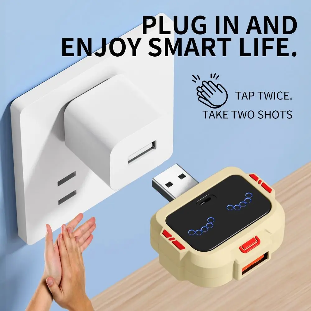Converter Lamp Smart USB Socket Voice Extender Protection Lights Switch Voice Control Socket Intelligent Voice English Voice