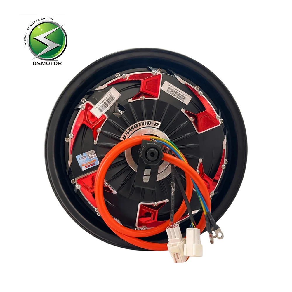 

QSMOTOR 12 Inch V4 1500W Dual Hall 30H48-96V Brushless DC Disc Brake Motor Suitable for Electric Motorcycles