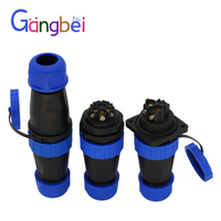 SP28 IP68 waterproof connector plug Back nut/Square/Docking 2 3 4 5 6 7 9 pin Screw crimping without welding connector