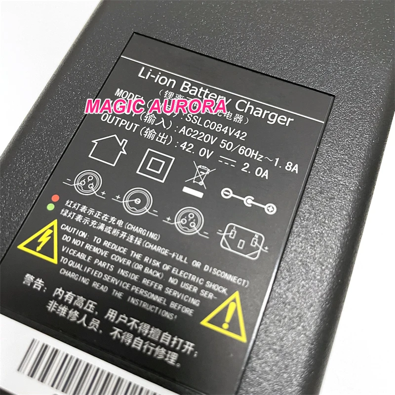 US Plug SSLC084V42 42V 2A 84W For SANS Li-ion Battery Charger For Makadam Bike Power Suppy AC Adapter 12x9mm