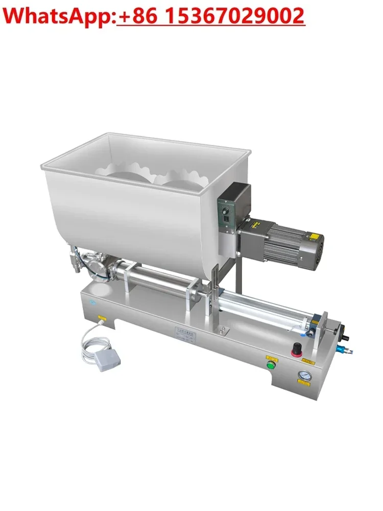 Máquina envasadora automática de salsa granular de pasta agitadora y calentar Horizontal, máquina envasadora de pasta de frijol y pimienta Laoganma