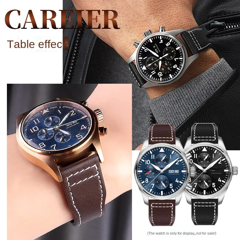 For Iwc Pilots Little Prince Watch Iw327004/iw377714 Mark16/17/18 Portuguese Leather Strap 20 21mm Men Watchband Belt Bracelet
