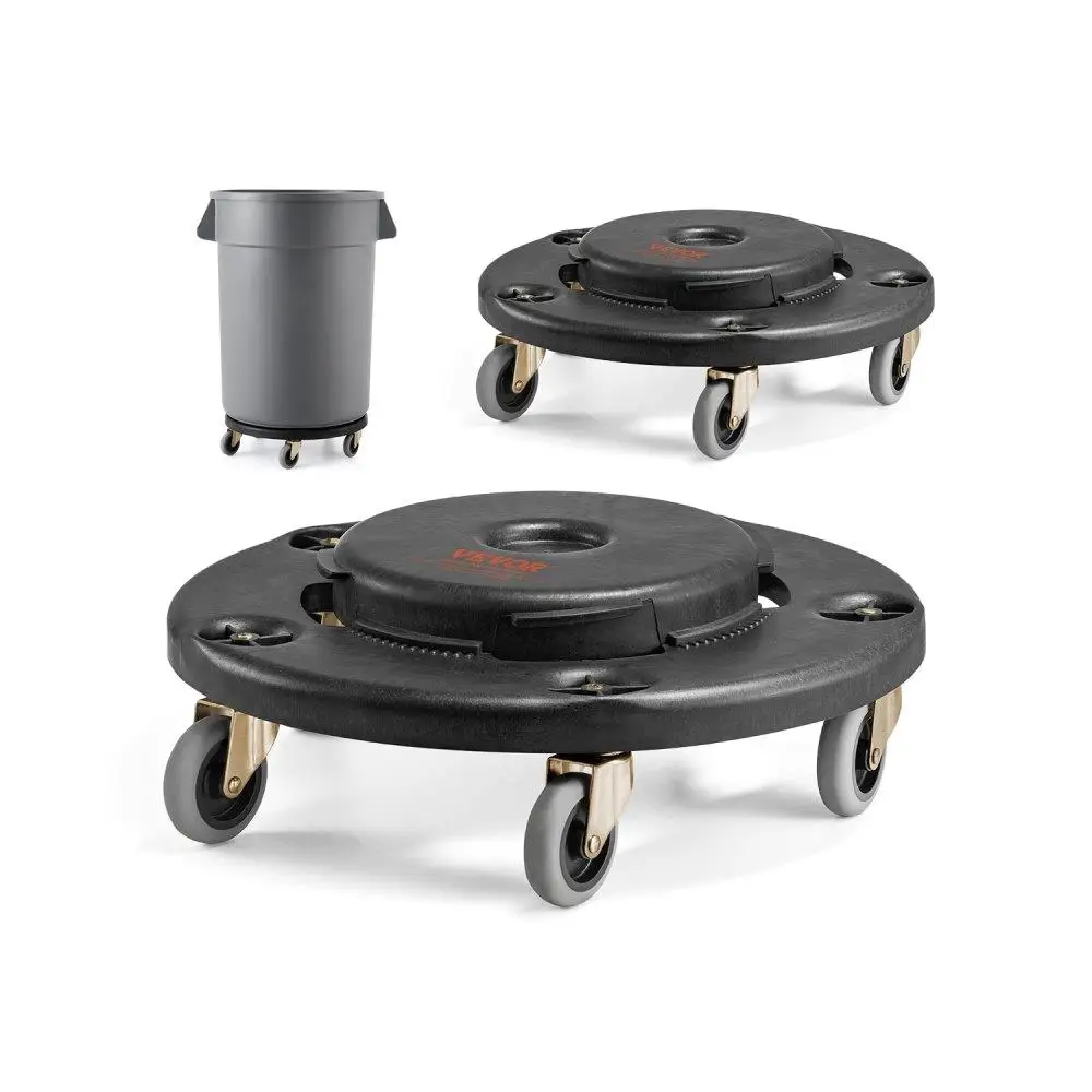 

Durable Round Trash Can Dolly Fit 20 32 44 55 Gal Garbage Container 500Lbs Easy to Use Heavy Duty Portable Adjustable Design