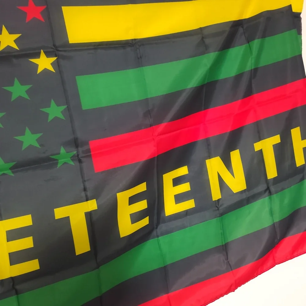 Juneteenth Flag Decoration Juneteenth 1865 Yard Flag Outdoor Indoor Home 90x150cm Banner Hanging Flying