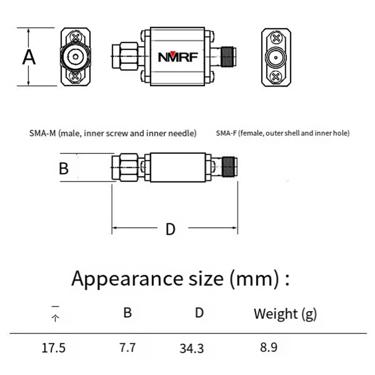 5.8G 5000-6000MHz UWB Wireless System SMA Interface Multifunction Convenient Wideband Bandpass Filter