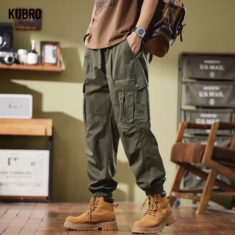 

Американские рабочие брюки в стиле ретро, мужские осенне-зимние свободные прямые брюки, повседневные длинные брюки с несколькими карманами, брюки-карго в уличном стиле