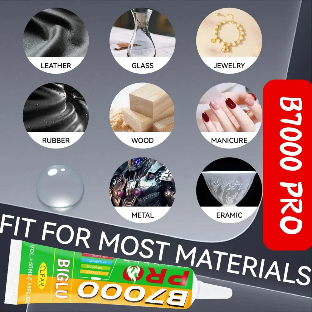 B7000 PRO 15ML 25ML 50ML 110ML Contato Transparente Adesivo de Reparação de Telefone Cola Universal de Plástico de Vidro DIY com Aplicador de Precisão