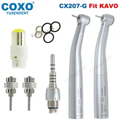 Coxo handpiece dental de fibra óptica alta velocidade handpiece turbina ar led acoplador rápido acoplamento 6 furos caber inkavo multifelxlux