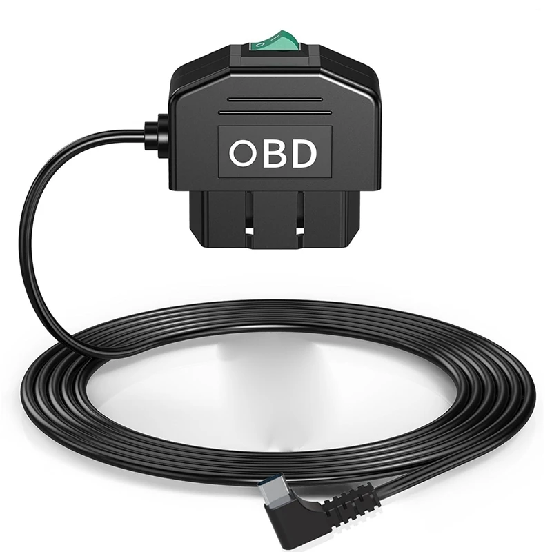 

Комплект для видеорегистратора OBD, комплект для видеорегистратора USB Type-C с кабелем питания OBD для видеорегистратора 12-24 В до 5 В/3 А